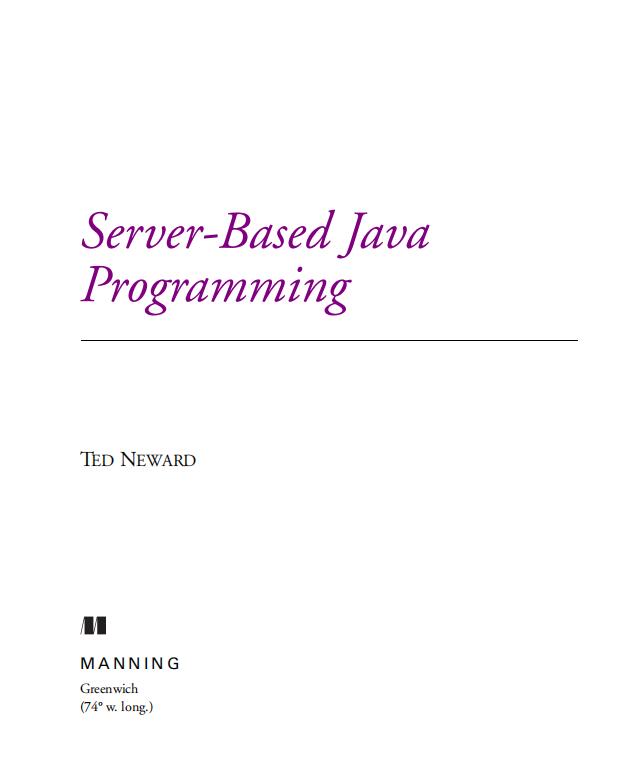 Server Based Java Programming (Manning)  PDF 下载 图1