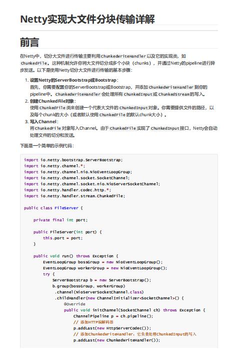 Netty实现大文件分块传输详解 PDF 下载 图1