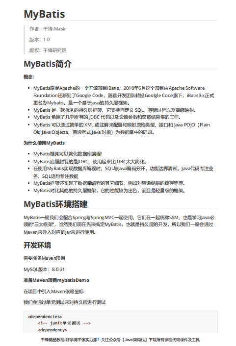 MyBatis快速入门文档  PDF 下载 图1