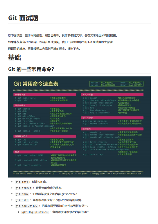 Git面试知识点详解及应用场景解析  PDF 下载 图1